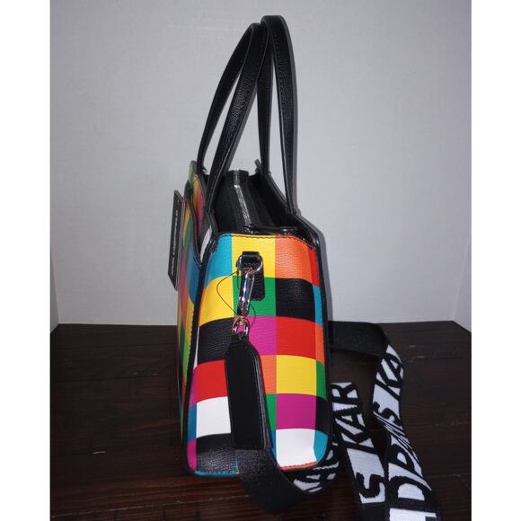 Karl Lagerfeld Paris Maybelle NWT Multicolor Satchel Crossbody - Picture 2 of 6
